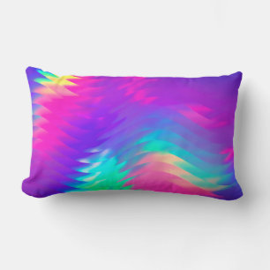 Paarse en roze holografische Lumbar Pillow Kussen