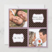 Paarse en Roze Huwelijksfoto Save the Date Kaart (Achterkant)