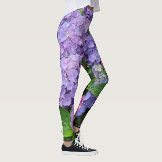  Paarse en Roze Hydrangea Flowers Leggings (Rechts)