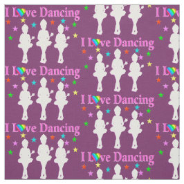 PAARSE EN ROZE IK HOU VAN DANSENDE BALLETSTOF STOF