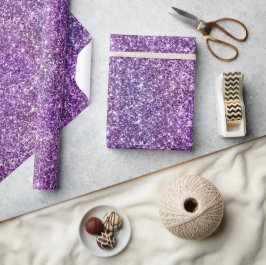Paarse en Roze Iridiserende Gradiënt Glitter Cadeaupapier