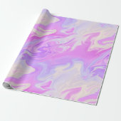 Paarse en Roze Iridiserende Gradiënt Marmer Cadeaupapier (Uitgerold)