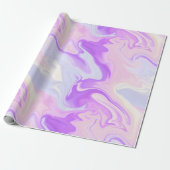 Paarse en Roze Iridiserende Gradiënt Marmer Cadeaupapier (Uitgerold)