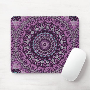 Paarse en Roze Kaleidoscopische Medaillon Patroon Muismat