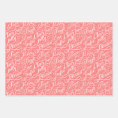 Paarse en roze kersttypografie inpakpapier vel (Voorkant 2)