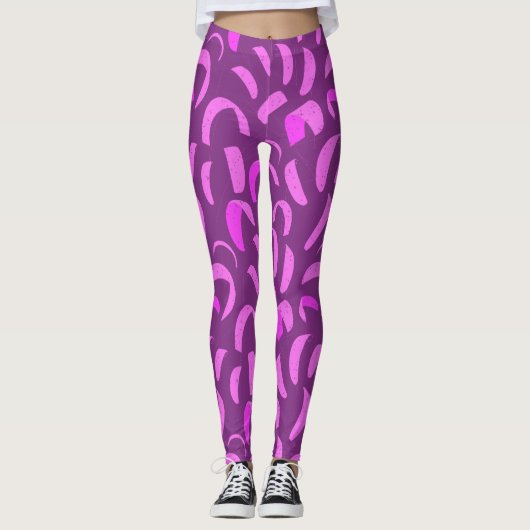 Paarse en roze kite boarding Thmed Kitesurf Leggings (Voorkant)