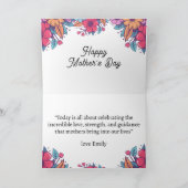 paarse en roze kleurrijke Happy Moederdag Kaart (Binnen)