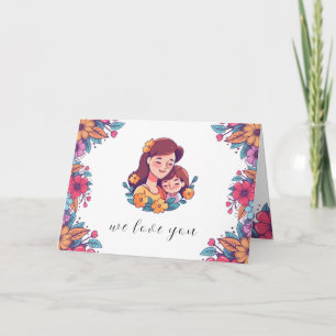 paarse en roze kleurrijke Happy Moederdag Kaart