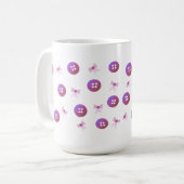 Paarse en Roze Knopen en Strikken Koffiemok (Voorkant links)
