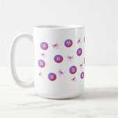 Paarse en Roze Knopen en Strikken Koffiemok (Links)
