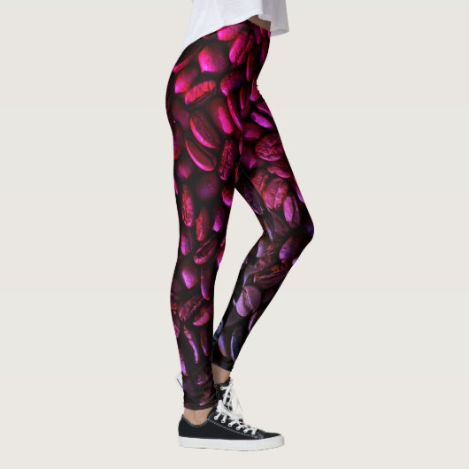 Paarse en roze koffiebonen leggings (Rechts)