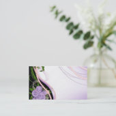 Paarse en roze kralen bloemen visitekaartje (Staand voorkant)