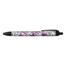 Paarse en roze landenventilatordruk zwarte inkt pen