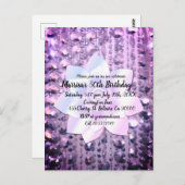 Paarse en roze legant gebeiteld briefkaart (Voorkant / Achterkant)