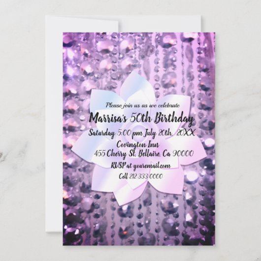 Paarse en roze legant gebeiteld kaart (Voorkant)