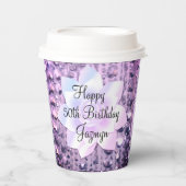 Paarse en roze legant gebeiteld papieren bekers (Voorkant)