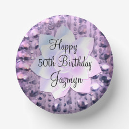 Paarse en roze legant gebeiteld papieren kommen