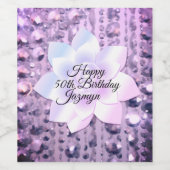 Paarse en roze legant gebeiteld wijn etiket (Enkel label)