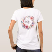 Paarse en roze lente bloemenboeket Moederdag T-shirt (Achterkant)