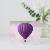 Paarse en roze luchtballon briefkaart (Staand voorkant)