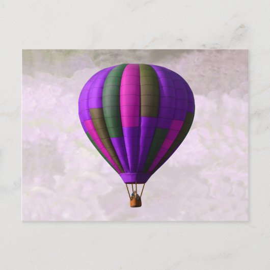 Paarse en roze luchtballon briefkaart (Voorkant)