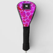 Paarse en Roze Luipaard Print Monogram Golfheadcover (Voorkant)