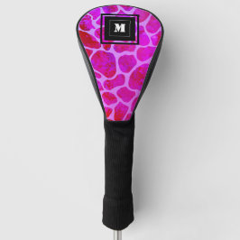 Paarse en Roze Luipaard Print Monogram Golfheadcover