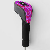 Paarse en Roze Luipaard Print Monogram Golfheadcover (Schuin)