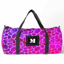 Paarse en Roze Luipaard Print Monogram