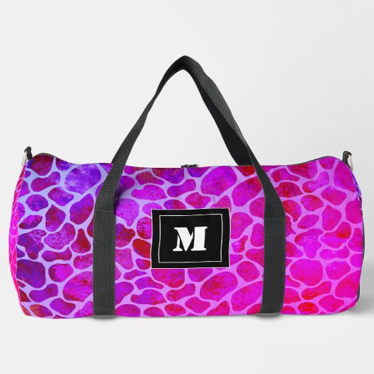 Paarse en Roze Luipaard Print Monogram Plunjezak (Voorkant)