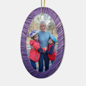 Paarse en roze mam 60e verjaardag foto keramisch ornament (Links)