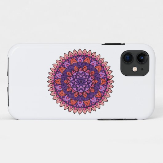 Paarse en roze mandala Case-Mate iPhone case (Achterkant (horizontaal))