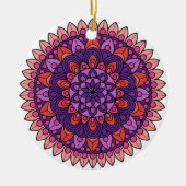 Paarse en roze mandala keramisch ornament (Voorkant)
