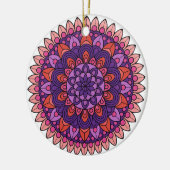 Paarse en roze mandala keramisch ornament (Links)