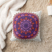 Paarse en roze mandala kussen (Deken)