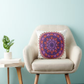 Paarse en roze mandala kussen (Stoel)