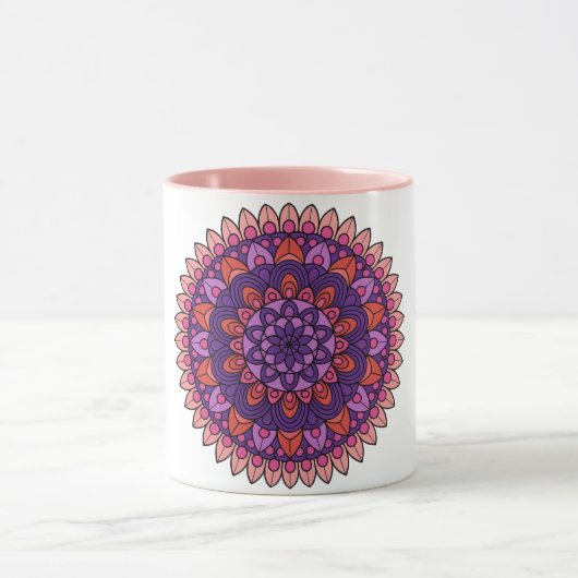 Paarse en roze mandala mok (Midden)