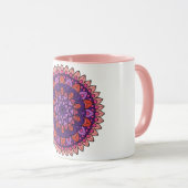 Paarse en roze mandala mok (Voorkant rechts)