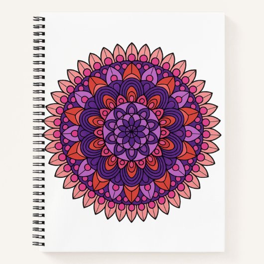 Paarse en roze mandala notitieboek (Voorkant)