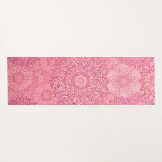 Paarse en Roze Mandala Print Dual-Sided Yoga Mat (Achterkant (horizontaal))