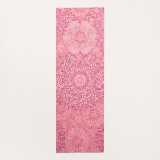Paarse en Roze Mandala Print Dual-Sided Yoga Mat (Achterkant)