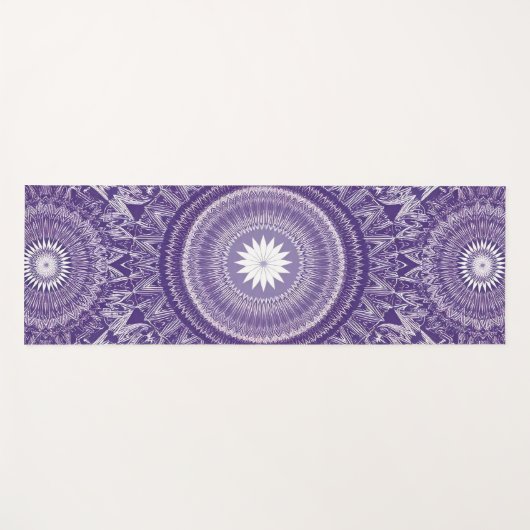 Paarse en Roze Mandala Print Dual-Sided Yoga Mat (Voorkant (horizontaal))