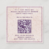 Paarse en roze Mandala Reiki Healing Meditatie Vierkante Visitekaartje (Achterkant)