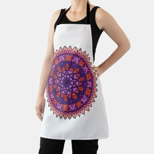 Paarse en roze mandala schort (Insitu)