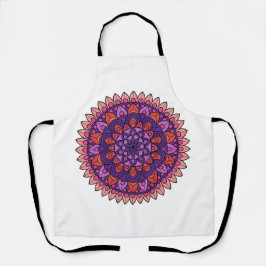 Paarse en roze mandala schort