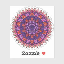 Paarse en roze mandala sticker