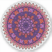 Paarse en roze mandala sticker (Voorkant)