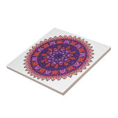 Paarse en roze mandala tegeltje (Zijkant)