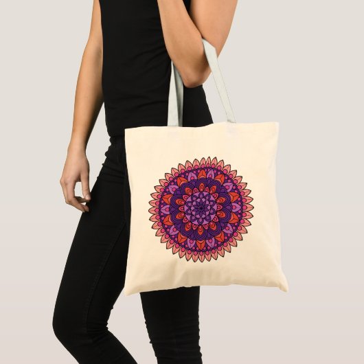 Paarse en roze mandala tote bag (Voorkant (product))