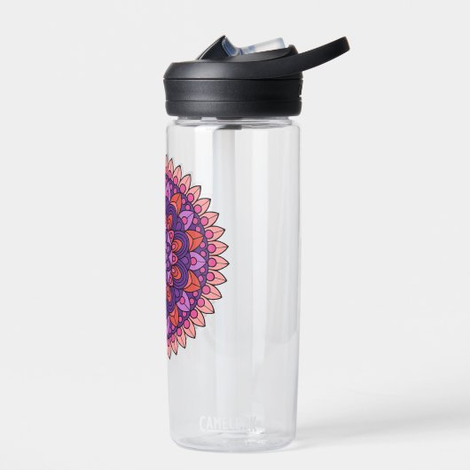 Paarse en roze mandala waterfles (Links)